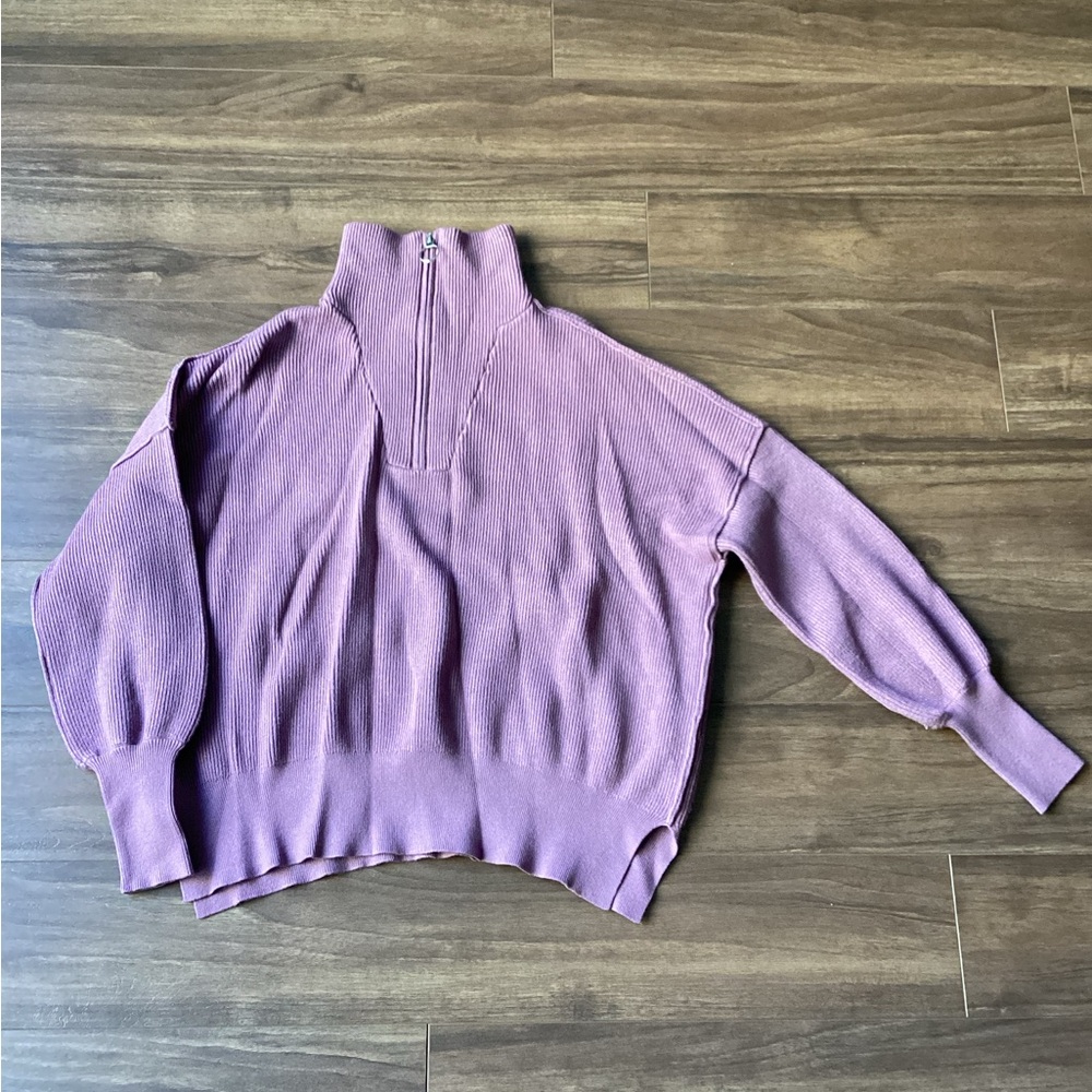 Mock Neck Over-sized Half-zip